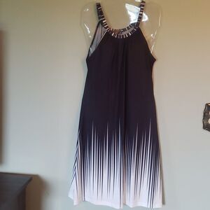 NWT Lily Black & White Halter Sundress M | Summer Mini Dress
